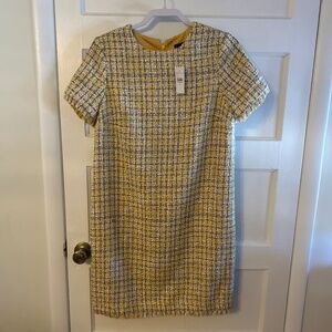 Ann Taylor yellow and gray tweed dress